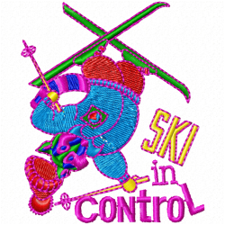 Ski Embroidery Design 1